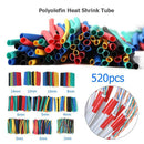 520pcs Polyolefin Heat Shrink Tube Shrinkable Wrap Wire Cable Sleeve Ratio 2:1