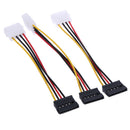 3pcs 6 Inch 4 Pin IDE Male to 15 Pin Female SATA Converter Adapter Cables