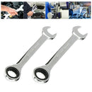 2Pcs Steel Metric Ratchet Wrench Fixed Head Mirror Polishing Tools 6mm & 7mm
