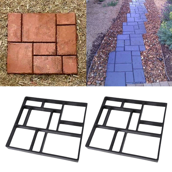 2pcs Concrete Molds Reusable Walk Maker Stepping Stone Path Maker Paver Yard