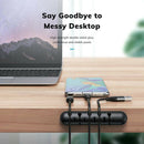 1x 5Clips USB Charger Cord Holder Cable Holder Wire Clip Sticky Desk Accessories