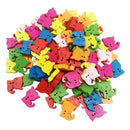100Pcs Cute Wooden 2-Holes Sewing Buttons Cartoon Cat Crafts Scrapbooking