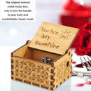 Retro Carved Wooden Manual Music Box Hand Cranked Birthday Gift Ornaments