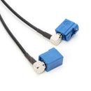 Fakra C Male Blue to 2x SMB Female RA Y Type Pigtail Combined Cable RG174 20"