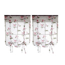 2xBeauty Floral Roman Curtain Sheer Rod Pocket Tab Top Window Voile Drape 32x40"