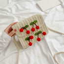 Summer Cherry Straw Messenger Bags Women Handbags Crossbody Shoulder Bag
