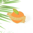 Cartoon Peach Fruit Brooch Women Men Enamel Badges Clothes Collar Lapel Pin A