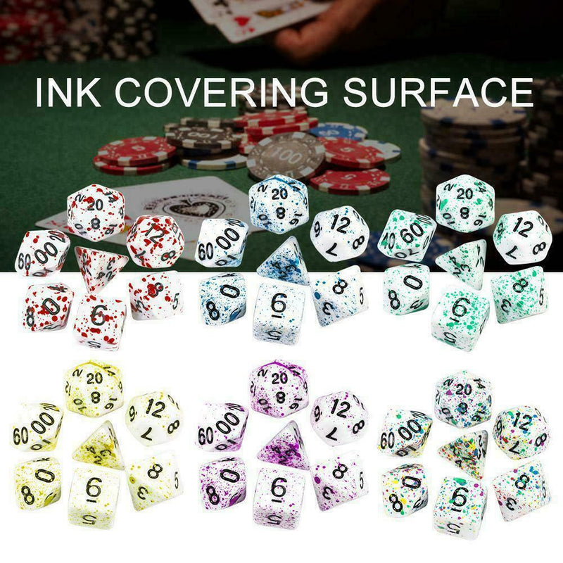 7PCS Bloody Polyhedral Dices Die For Dungeons&Dragons Games DND Board MTG G4Y8