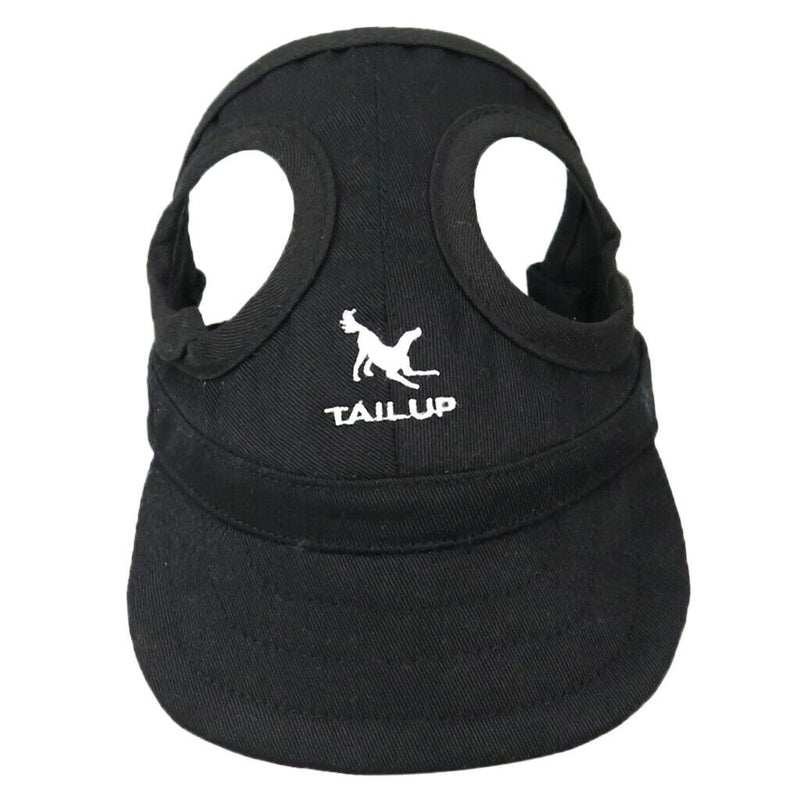Baseball Hat Sun-shading Bucket Cap with Ear Holes For Dog Pet Cats Black XL