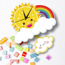 Cute Cartoon Sun Silent Wall Clock Kids Living Bedroom Home Clocks Decor