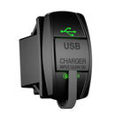 Dual QC3.0 USB Car Charger with Dust Cover for Car Boat Motorcycle (Green) A