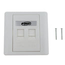 RJ45 RJ11 Face Plate Wall Socket Ethernet Single Gang 2 Ports with Keystones