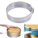 24-30cm Adjustable Round Stainless Steel Cake Ring Mold Layer Slicer Cutter ME