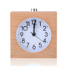 Alarm Clock Square 100% Wood No Ticking Snooze Backlight Digital Clock Tabl I4Z3