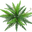 Green Plastic Lifelike Artificial Fern 30-Leaf Bush Plants Indoor outdoor
