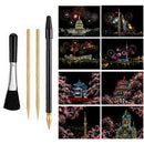 8Pcs A4 Magic Scratch Drawing Paper Art with Painting Tool Set for Kids & Adults