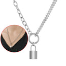 Women Men Stainless Steel PadLock Pendant Necklace Chain Jewelry Gift Punk OZ