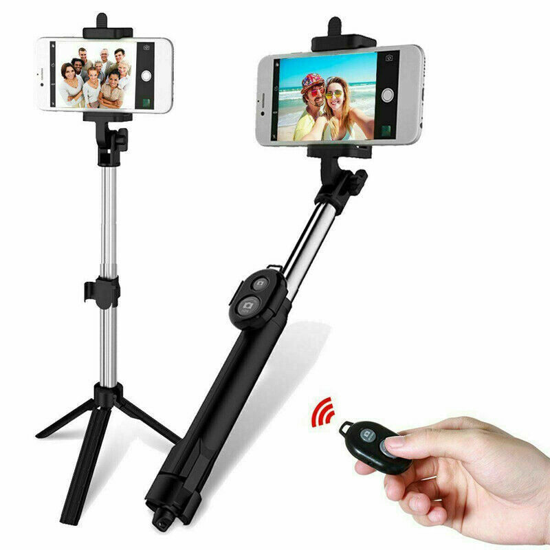 Wireless Selfie Stick 360 Shutter Remote Extendable With Tripod Phone Holder bs
