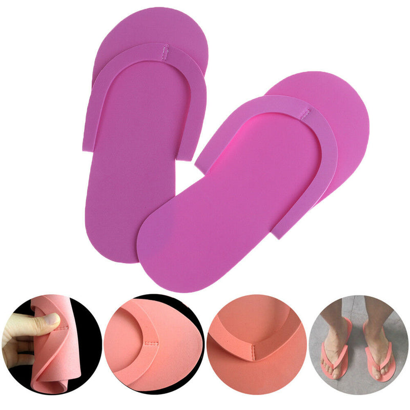 Fashion 12 Pair Disposable Foam Slippers High Quality Foam Pedicure Slippper FT