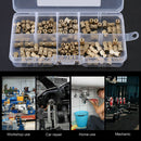 150pcs M3 Brass Knurl Insert Nuts Threaded Assortment Set Kit w/ Plastic Box zg
