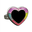 Magic Heart Shape Pendant Necklace Ring Set, Mood Change Color Heart Necklace