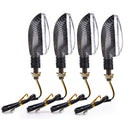 4 X Black Moto Universal 15 Led Turn Signal Lights Indicator Amber Blinker 3C