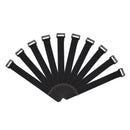 10pcs Fishing Rod Tie Strap Suspenders Fastener Hook Loop Ties Belt (Black) A