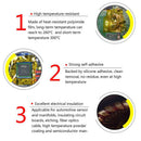 High Temp Tape, 5 Pack Polyimide High-Temperature Resistant Tape Multi-Size K7X5