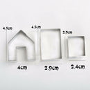 Mini Gingerbread House Cookie Cutter Set 3Pieces Stainless Steel Biscuit Mold Cy