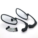 Motorcycle Black L-Bar Retro Oval Rearview Side Mirror For Gn/ Cg Cafe Race