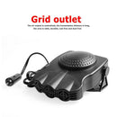 12V Auto Car Heater Fan 3 Outlets Windscreen Defrosts Defogger (200W Black)