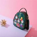 Ms. bag quilting forest girl printing green PU leather fashion trend should