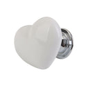 Heart Shaped Ceramic Door Drawer Bin Handle Pull Knob Hardware White 50mm L