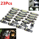 23x LED White Car Inside Light Kit Dome Trunk Mirror License Plate Lamp Bulbs