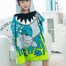 Shark Pattern Children Beach Towel Cartoon Hooded Boys Girl Baby Bath Towel