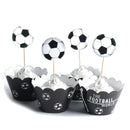 24pcs / lot The Football World Paper Cupcake Wrappers Toppers For Kids Part V9E7