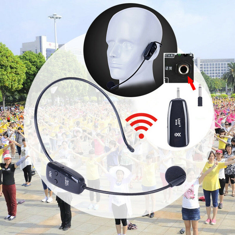 2.4G Wireless Microphone Megaphone Headset Mic for Speaker Teaching Guide Cool