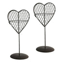 2Pcs Rustic Iron Wire Heart Frame Stand Succulent Pot Metal Hanging Planter