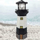 Black Solar Lighthouse Rotating LED Light Decor Outdoor Indoor 2019 R3Q2 I3J8