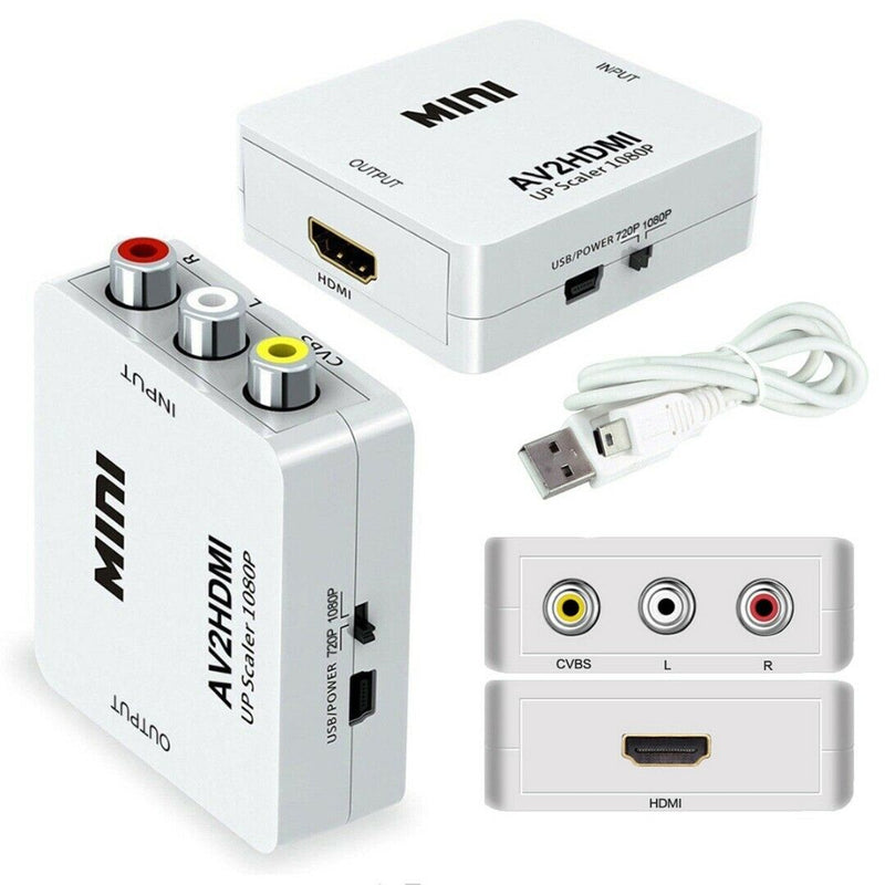 3 RCA to HDMI Converter Composite AV CVBS Video Adapter 1080p For Wii NES SNES