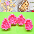 4pcs christmas cookie biscuit plunger cutter mould fondant cake mold bakiME
