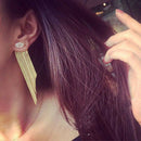 Tassel long Rhinestone Earrings Elegant Stud Women's Fashion Ear Drops Jewelry