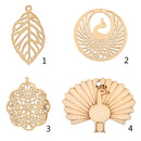 10 Sheets Of Leaf Shape Wooden Pendants Gift Tags Crafting Name Cards