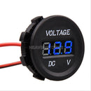 12V-24V Car Motorcycle LED DC Digital Display Voltmeter Meter Waterproof Blue
