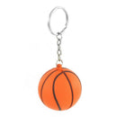 5X(Orange Black Basketball Shape Sport Stress Ball Link Chain Key Ring X7Z8)