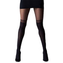 Black Women Girl Temptation Sheer Mock Suspender Tights Pantyhose StockingsT