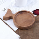 Small Wood Dessert Plate Mini Fish Fruit Sushi Plate Sauce Dish MatB Bj