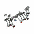 12 crystal steel lip piercing colors blend
