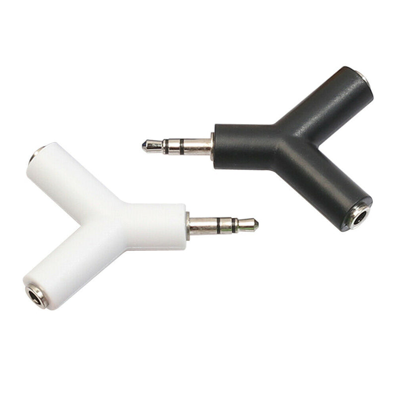 2Pcs 3.5mm Male to 2Female Stereo Audio Headphone Earphone Splitter Adapter