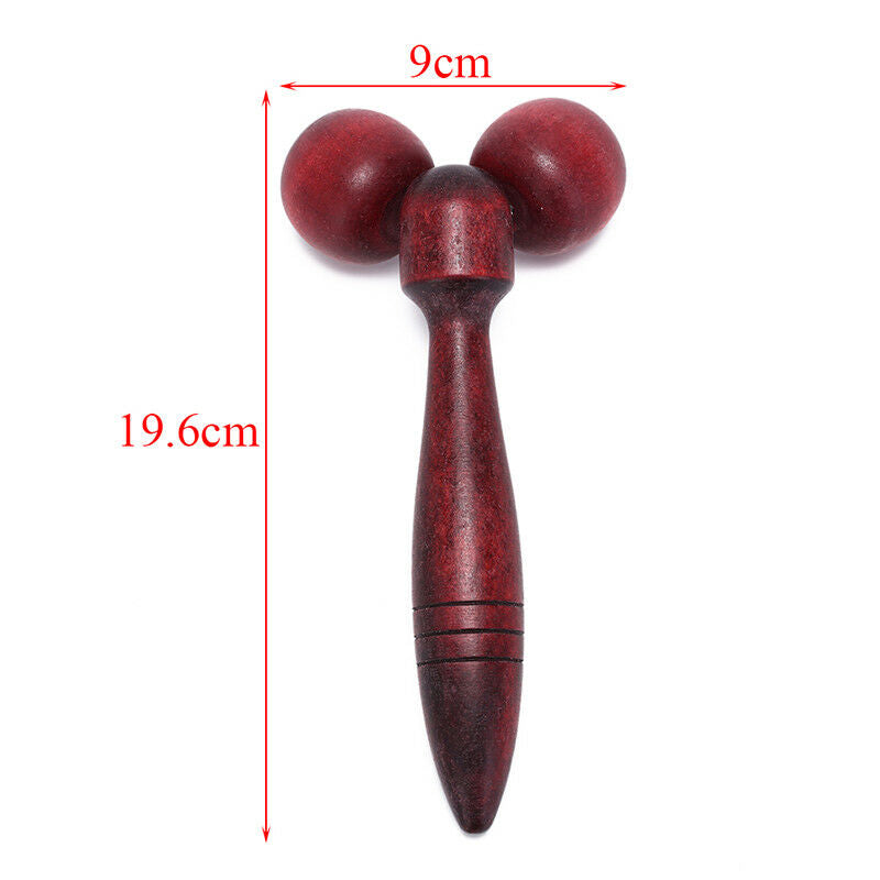wooden ball roller massager tool reflexology hand face body relax random color U